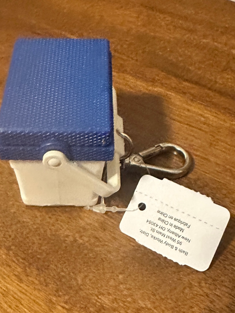 Bath & Body Works White & Blue 'Just A Little Cooler' Hand Sanitizer Holder - Picture 3 of 3